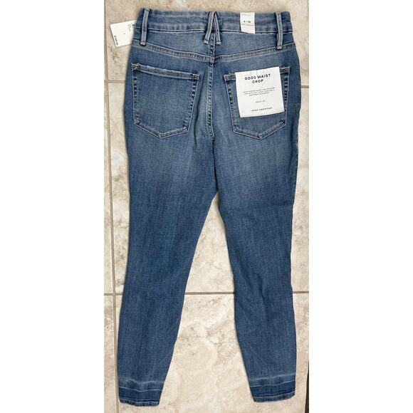 Good American size 6 28 Good Waist crop Inseam 26' NWT distressed - Picture 2 of 5